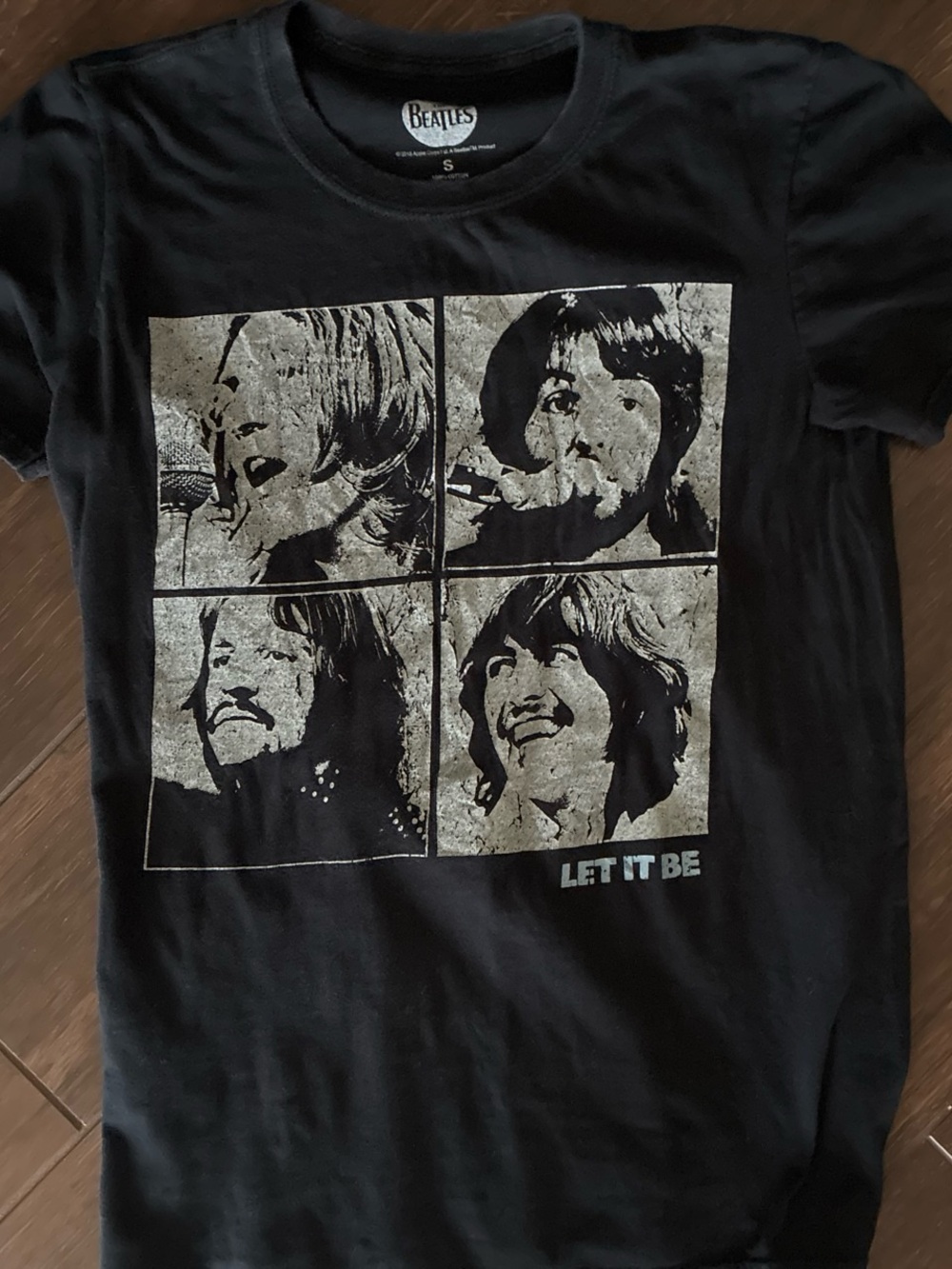 The Beatles Black Tee with White Apple Logo